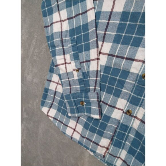 J Crew Shirt Mens XL Blue Plaid Flannel Slim Fit Long Sleeve Button Up Casual - Picture 3 of 9